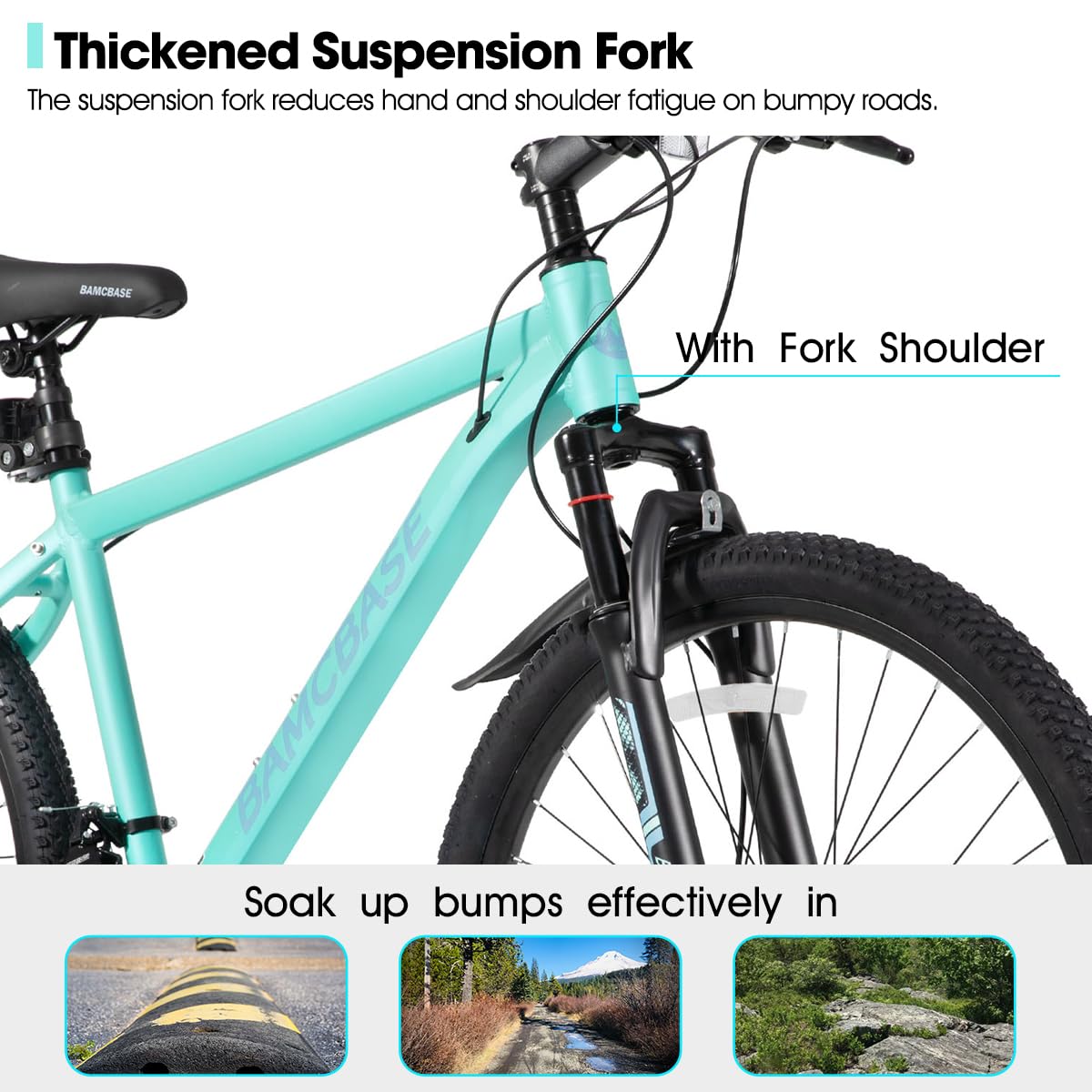 HH HILAND 27.5 Inch Mountain Bike, Mens and Womens Aluminum Frame MTB with 21 Speeds, Dis Brake, Hardtail Bicycle for Adults Green