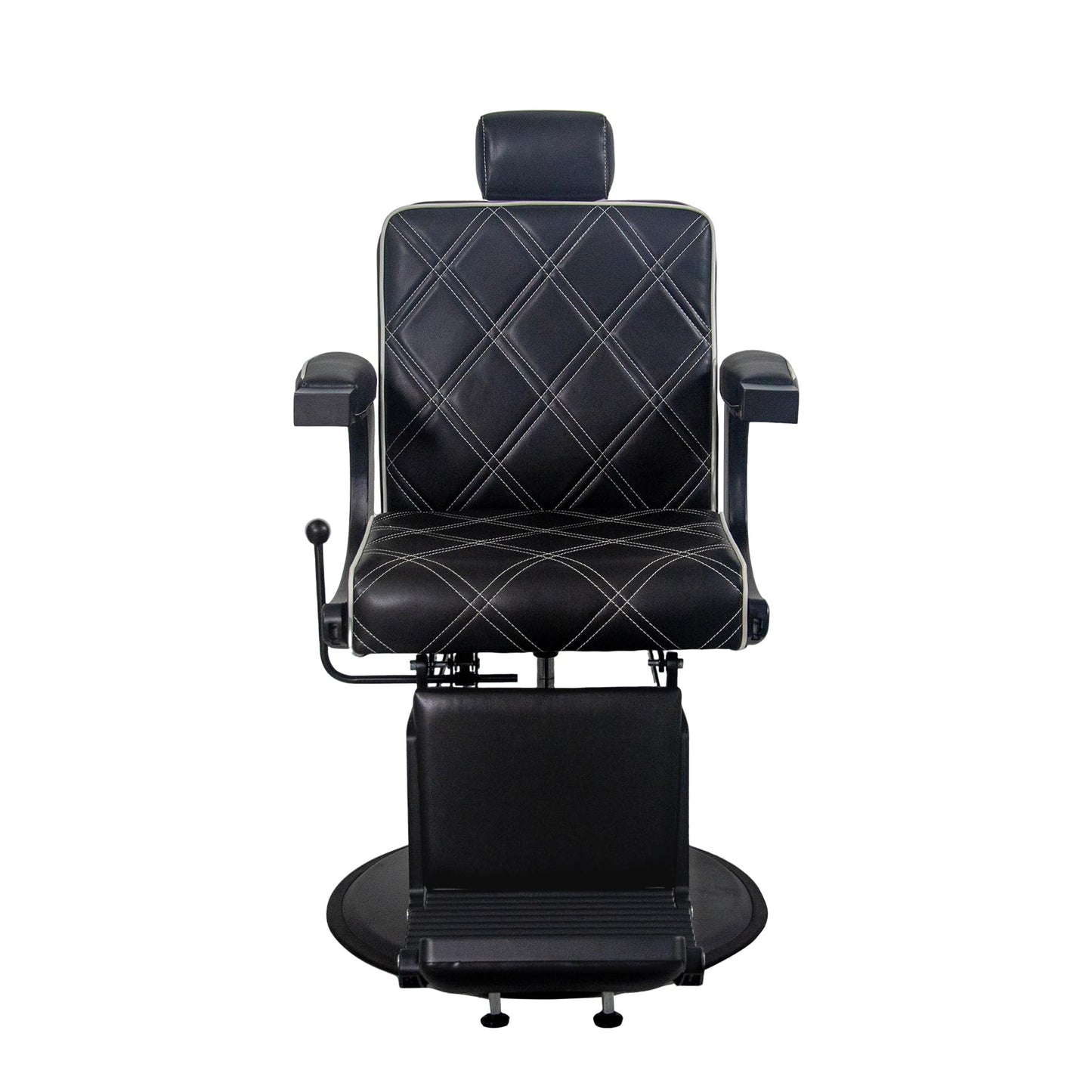 Lilfurni Heavy Duty Vintage Barber Chair，Hydraulic Salon Chair with Headrest for Hairdressers Heavy Tattoo Shampoo Beauty Salon Equipment(Black)
