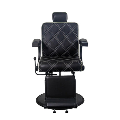 Lilfurni Heavy Duty Vintage Barber Chair，Hydraulic Salon Chair with Headrest for Hairdressers Heavy Tattoo Shampoo Beauty Salon Equipment(Black)