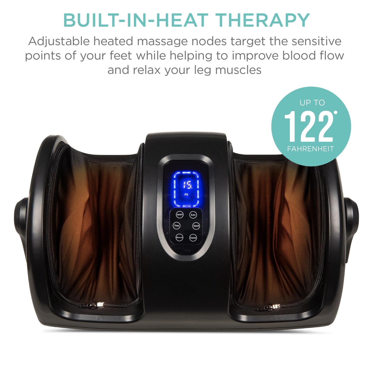 Best Choice Products Heated Shiatsu Foot Massager for Pain Relief, Plantar Fasciitis, Neuropathy, Blood Circulation w/Compact Design - Burgundy