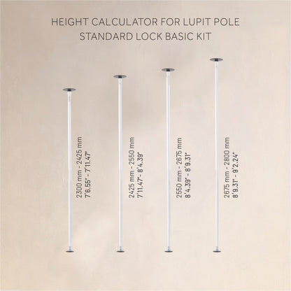 LUPIT POLE Classic G2 Standard Lock - Portable Dance Pole for Home - Spinning & Static Mode - Professional Dancing Pole for Apartment, Club & More - Easy Installation - No Drilling (White, 45 mm)
