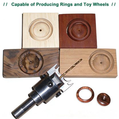 Tidsech 10Pcs Wood Ring Maker Set, 20-22mm Blades Ring Drill Bit Set, Adjustable Design fits US Ring Sizes 10-13, Be Used with a Drill Press