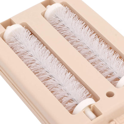 Handheld Carpet Debris Sweeper Brush with Double Rollers, Dust Cleansing Brush for Bed Sofa Furniture Clothes