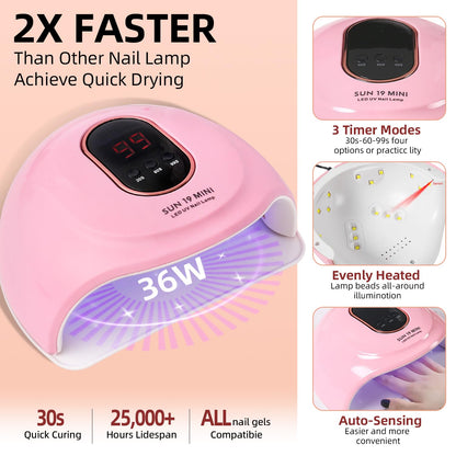 Acrylic Nail Kit With Drill And U V Light Full Nail Kit Set Professional Nail Starter Kit For Beginners Acrylic With Everything