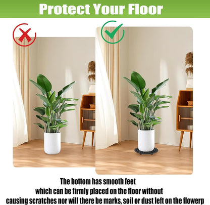 24 8 Inch QTLCOHD Pcs Plastic Plant Stand Black Plant Level Pot Elevator Riser Patio & Deck Floor Protector for Indoor