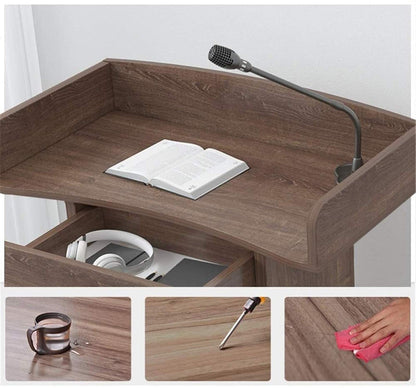 CAMBOS Lectern Podium Stand, Lectern Podium Stand,Podium Simple Modern Welcome Shopping Guide Reception Customer Desk Host Stage Podium Speaking Ceremonial Lectern Desk Teacher's Desk