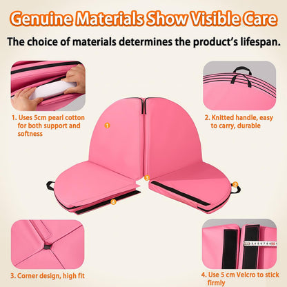 Foldable Non-Slip Dance Pole Mat, EPE Foam Crash Pad for Fitness, Gymnastics, Aerial Yoga & Ballet - Portable Circular Exercise Mat for Safe Dancing