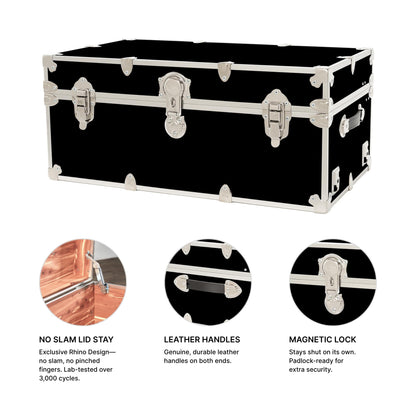 Rhino Trunk & Case Aromatic Cedar Chest - Large 32"x18"x14" Storage Box, Coffee Table, End of Bed Trunk, or Entryway Storage Bench – USA-Made, Furniture Grade – Strong and Secure Clothing Storage