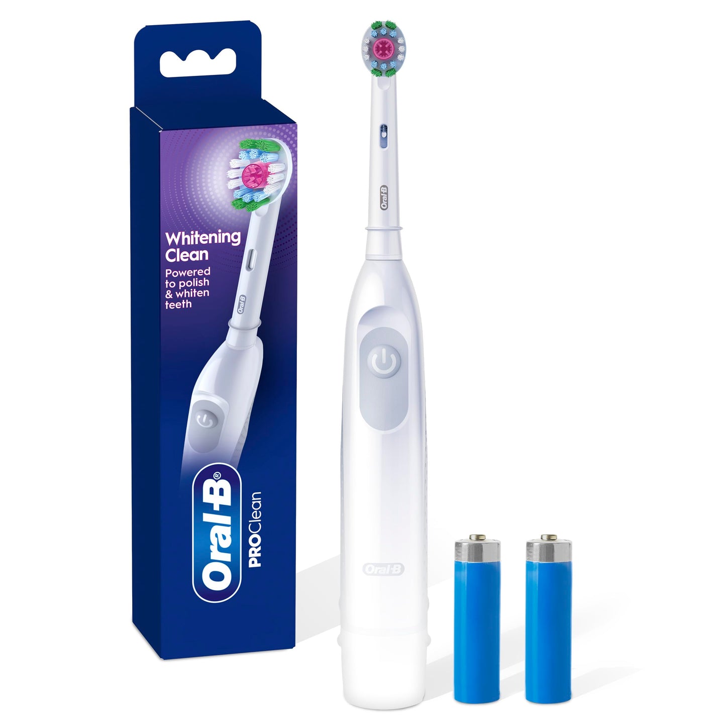 Oral-B Pro 100 CrossAction, Battery Powered Toothbrush, Black, 1 Count (Pack of 1)