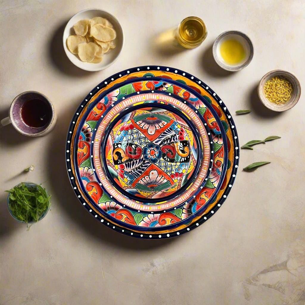 Handmade Talavera 12-Piece Dinnerware Set | Mexican Pottery for 4