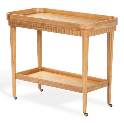 SAFAVIEH Couture Collection - Felicia Briana Natural Brown Bar Cart, 2-Shelf Serving Cart on Wheels (SFV4247A)