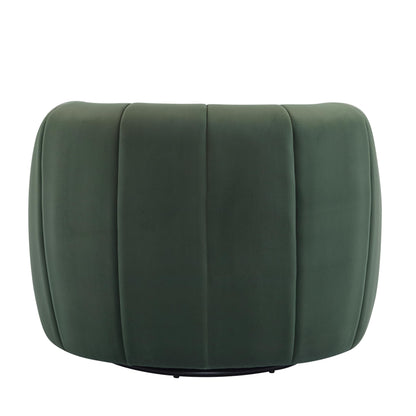 Christopher Knight Home Monroe Velvet Swivel Club Chair,Armchair with 360-Degree Rotation,Upholstered Barrel Swivel Sofa Chair for Living Room/Bedroom,Tufted Back,Thick Cushion, Iron Base, Olive Green