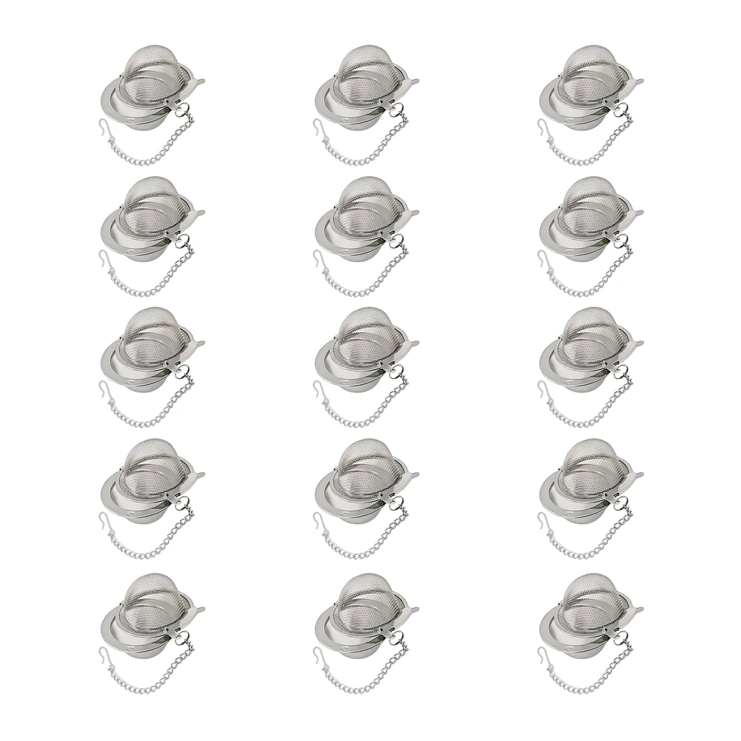 15Pcs Stainless Steel Loose Leaf Tea Steeper, Extra Fine Mesh Tea Ball Infusers Strainers Diffusers for Brewing Leaf Tea Herbal Spices Seasonings