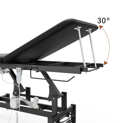 Dolonm 2 Motors Electric Massage Table, Hydraulic Electric Lift Adjustable Waist and Height Lifting Functions for Treatment, Physical Therapy, Spinal Massage, Facial Spa, Waxing, Tattooing - Black