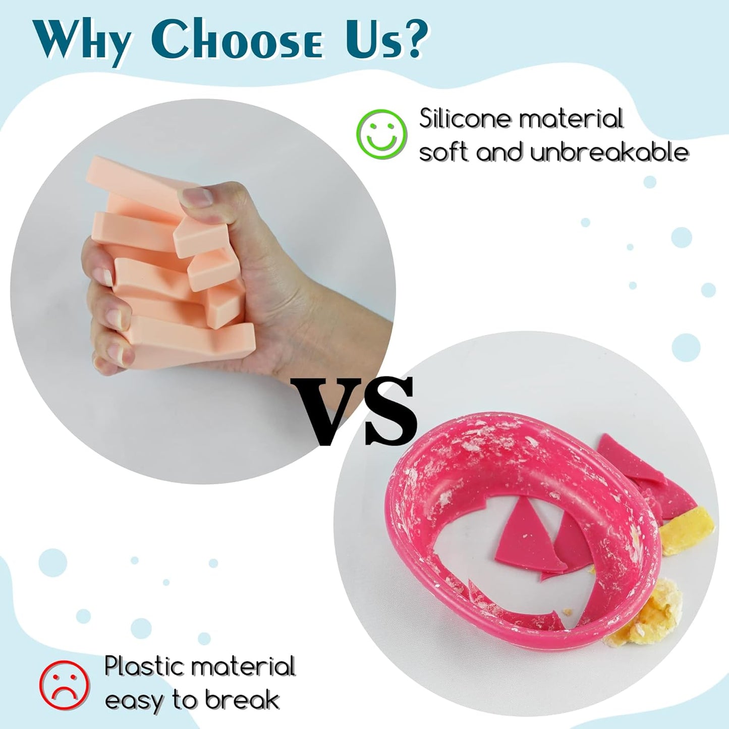 2) Silicone Soap Dish for Bar Soap Holder for Shower Bathroom Self Draining Waterfall Drying Tray Keep Soap Bars Dry