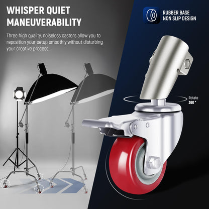 NEEWER Heavy Duty Light Stand, Metal 11.15ft/3.4m Adjustable Photography C Stand Tripod with Boom Arm Built in Spring Cushion 1/4" Screw for Studio LED Lights, DSLR Camera, Max Load: 22lb/10kg, Black