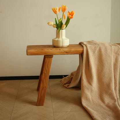 ZPrestiCraftbl 55.2in Wood Bench Indoor – Rustic Farmhouse Entryway Bench, Skinny Bench Design, Made of Extra-Thick Solid Wood, Perfect for Dining Room, Hallway, or End of Bed
