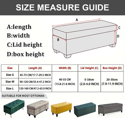 21) Eco-Ancheng Storage Ottoman Cover Rectangle Ottoman Slipcover Folding Storage Bench Cover Footrest Stool Slipcover