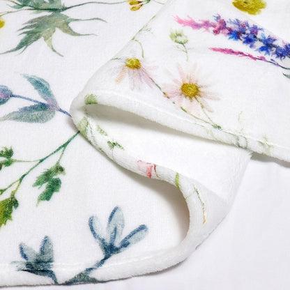 Floral Throw Blanket Wildflowers Throw Blankets Plant Floral Fleece Blankets Soft Warm Cozy Blanket Plush Throws Blankets Flower Decorative Blanket for Home Sofa Bedding 50" x 60"