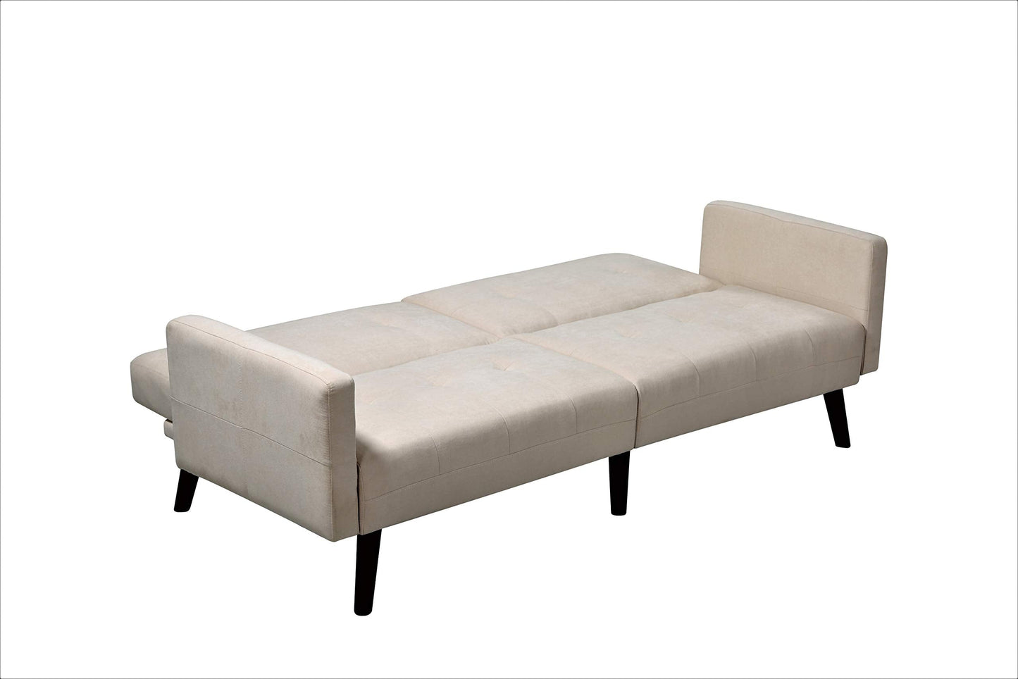 Container Furniture Direct Hasan Fabric Upholstered Living Room Tufted Sleeper Sofa, 79", Full, Beige