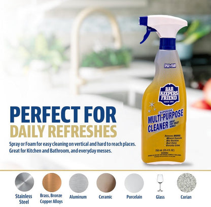 Bar Keepers Friend Soft Cleanser (26 oz) MORE Spray + Foam (25.4 oz) Multipurpose Cleaner Bundle, Stain & Rust Remover for Multi Surface Bathroom, Kitchen & Outdoor Cleaning