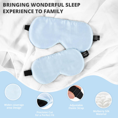 Kids Sleep Mask Eye Cover, 100% Real Natural Pure Silk Eye Mask with Adjustable Strap, Blindfold Kids Eye Mask for Sleeping, Eye Shade for Boys Girls and Adult, Pressure-Free Comfort (Black)