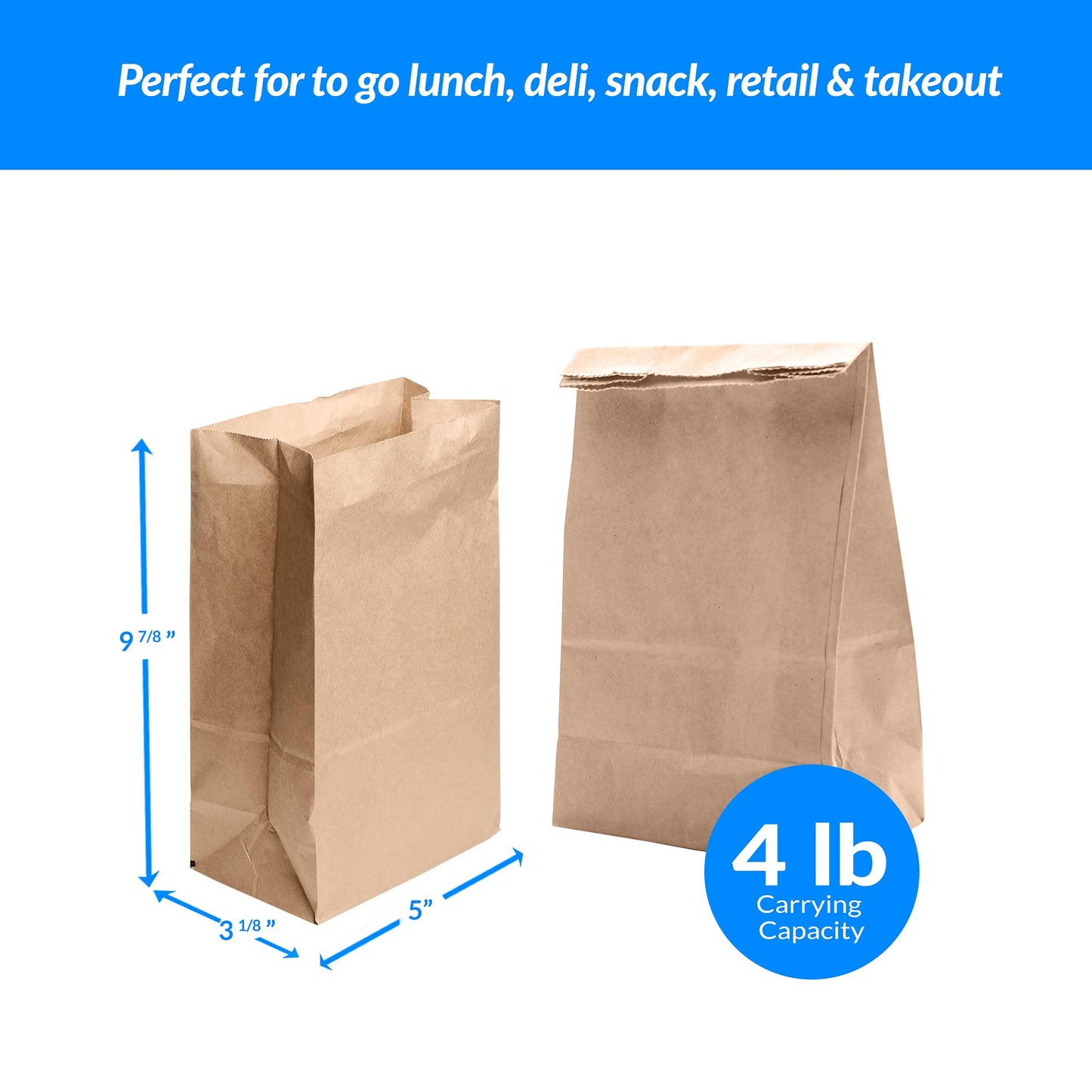Reli. Brown Paper Bags | 500 Count | Paper Lunch Bags Ideal for Small Lunches and Crafts | Perfect for Sandwiches and Snacks
