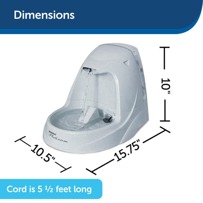 PetSafe Drinkwell Platinum Dog and Cat Water Fountain, Automatic Drinking Fountain for Pets, 168 Ounce,Grey