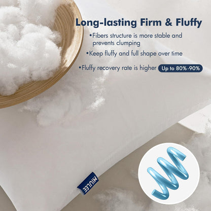 MIULEE Throw Pillow Inserts - Pack of 2, 26x26 Inch, 100% Virgin Fiber Filling for Bed & Couch