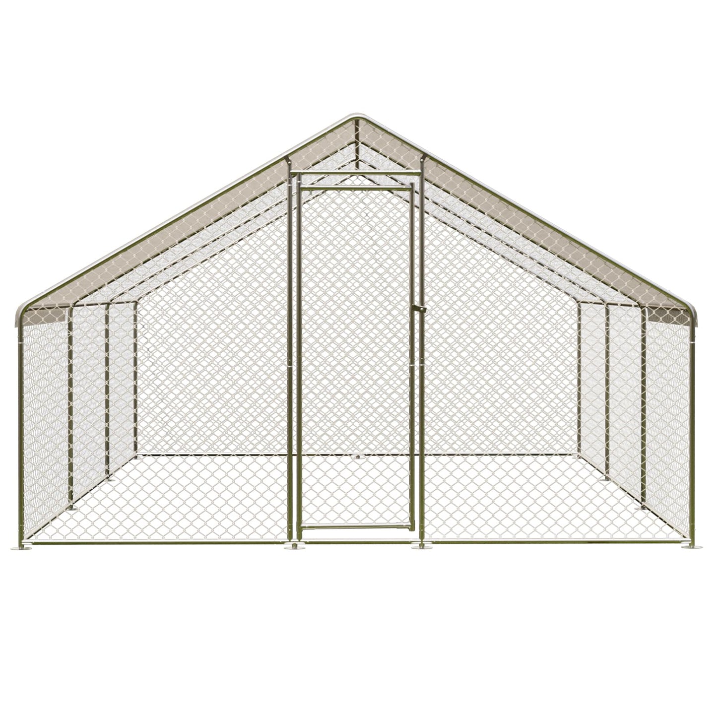 Large Chicken Coop with Cover, Large Metal Chicken Coop,Metal Chicken Run & Spire Roof Outdoor Enclosure with Lock,for Backyard, Farm, Housing Chickens, Ducks, Rabbits