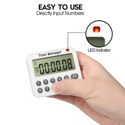 AIMILAR Magnetic Digital Kitchen Timer with Direct Numerical Keypad, Loud Alarm - 99Hr Countdown Count Up Timer for Cooking Baking Classroom, Batteries Included