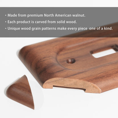 YDJSA Solid Walnut Light Switch Cover Decorative Single Toggle Wall Plate for Rustic Contemporary Interiors