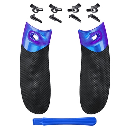 eXtremeRate Flexor Rubberized Side Rails Grips Button Stop Kit for Xbox Series X/S Controller, Anti-Slip Ergonomic Button Stopper Handle Grips for Xbox Core Controller – Chameleon Purple Blue