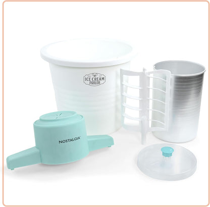 Nostalgia Electric Ice Cream Maker, Parlor Style, Old Fashioned Soft Serve Machine, 4 Quart