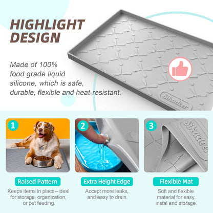SIKADEER Under Sink Mat Waterproof 34" x 22", Silicone Mat Kitchen Drawer Shelf and Cabinet Liner, Sink Protector for Kitchen Organizers and Storage, Boot Tray Pet Food Mats