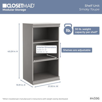 ClosetMaid Modular Storage 106.97-inch W 8-Drawer 18-Shelf Entertainment System with Doors, Smoky Taupe