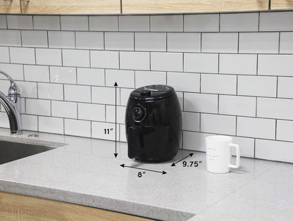 Elite Gourmet EAF-0201 Personal Compact Electric Hot Air Fryer, 2.1 Quart, Oil-Less Healthy Cooker, 1000W, Black