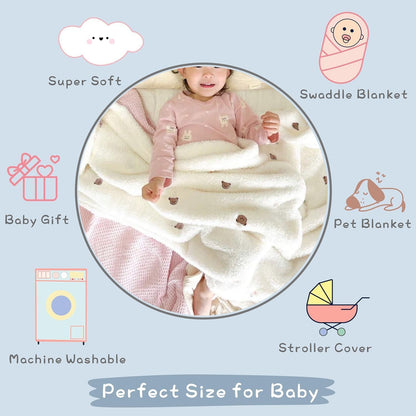 Skiennix Ultra Soft Baby Receiving Blanket - Cozy 31”x40” Neutral Swaddle for Boys & Girls