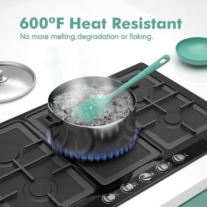 ChefAide Silicone Spatula Set - 4 Pieces, Ergonomic Grip, Heat Resistant Up to 600°F for Nonstick Cookware