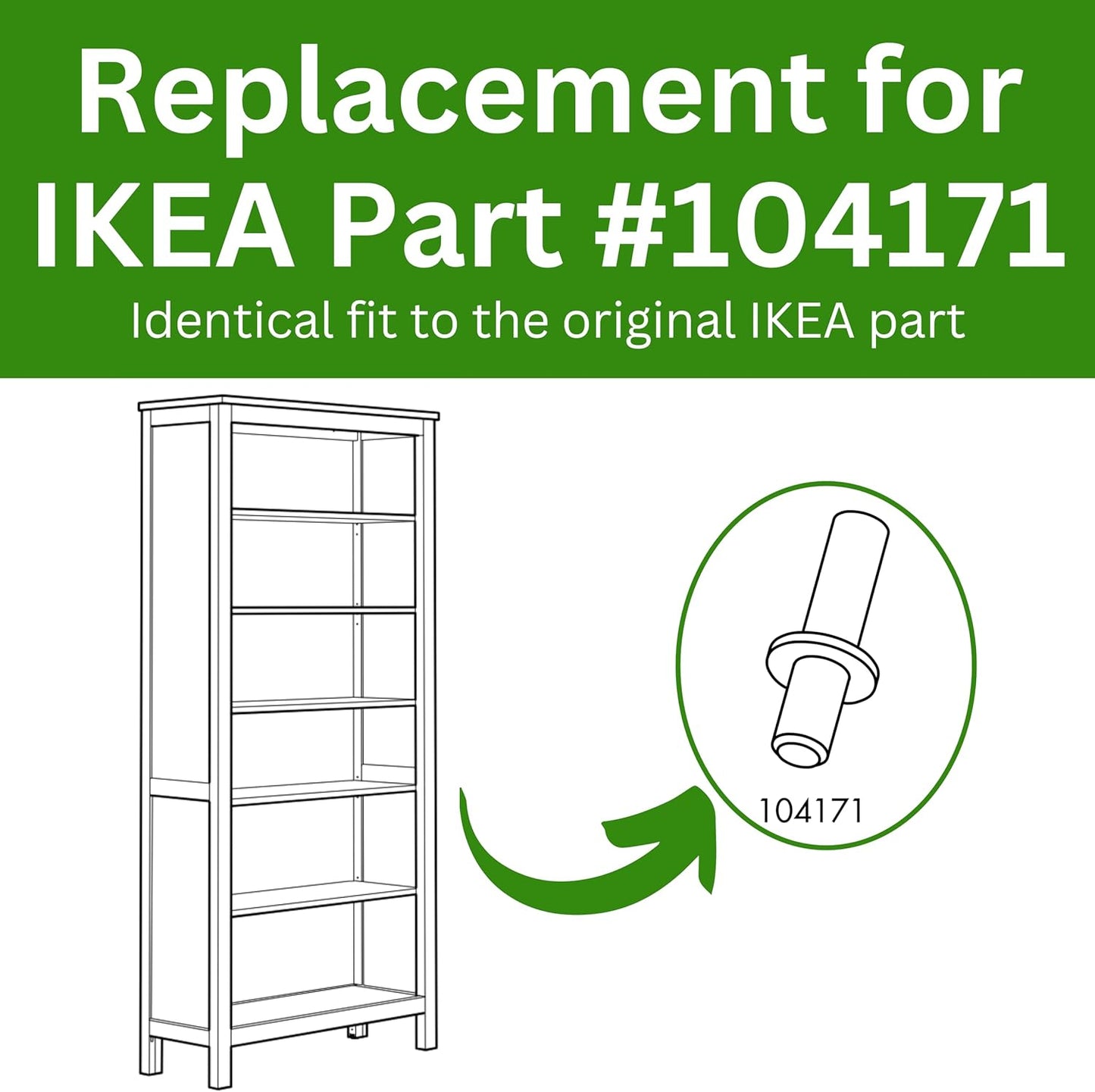 Spare Hardware Parts HEMNES Bookshelf Cabinet Wardrobe Table Pins (Replacement for IKEA Part #104171) (Pack of 8)