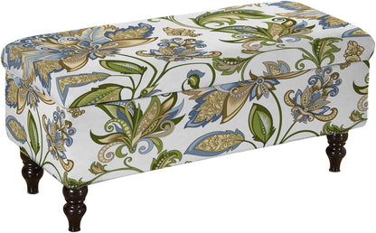 13) KRFOONN Rectangle Ottoman Covers Stretch Folding Storage Ottoman Bench Cover Printed Storage Footstool Covers