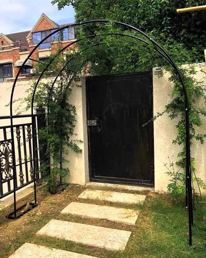 Metal Wedding Arch with Base for Outdoor & Indoor Use Weatherproof Trellis for Climbing Plants Easy Assembly and Reconfigurable Design Green 2.4M x 2.2M (White W3M*H2.2M)