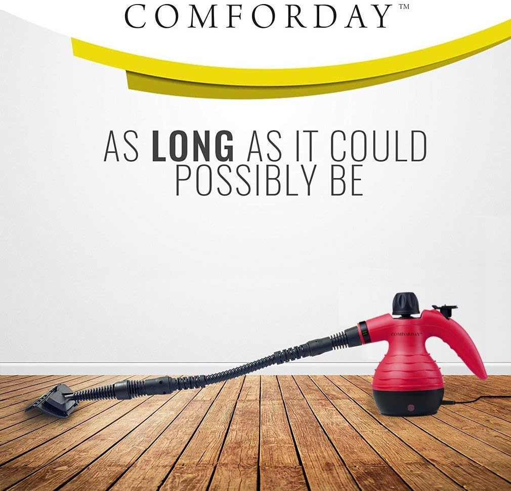 Comforday Handheld Steam Cleaner, Multi-Purpose Pressurized with 9-Piece Accessory Kit for Stain Removal