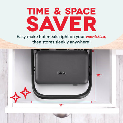 Dash MultiMaker® Flex Press Grill System, Grill and Griddle - Nonstick Removable Plates - Indoor Countertop Electric Grill for Sandwiches, Burgers, and Breakfast - Forged Iron