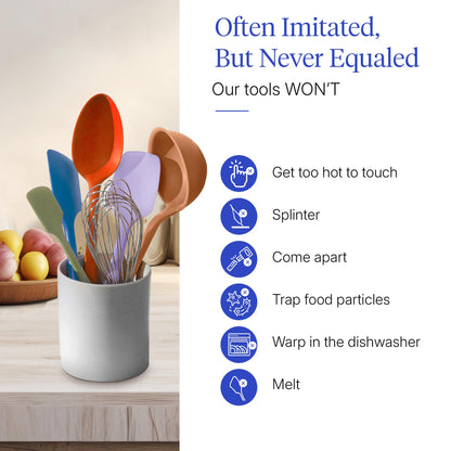 GIR: Get It Right 10-Piece Silicone Ultimate Kitchen Utensil Set – Spatulas, Ladle, Flip, Spoons, Whisk, Peeler & Spoonula – Nonstick, Non-Toxic, Heat-Resistant – Mediterranean