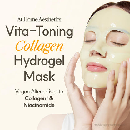 THE FACE SHOP Original Vegan Collagen Face Mask, Korean Glass Skin Essential, Peptide Hydrogel Mask for Firming & Skin Elasticity, Moisturizing, 4EA