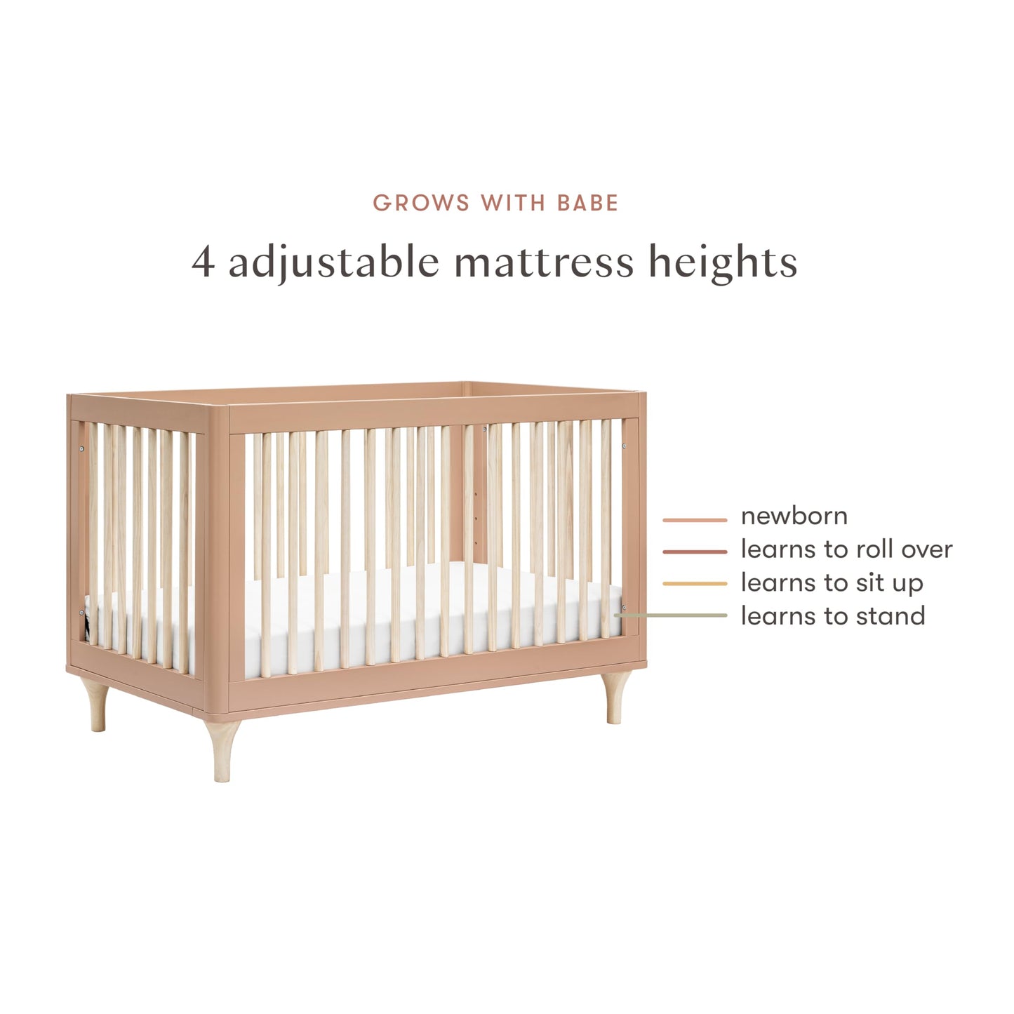 Babyletto Lolly 3-in-1 Convertible Crib with Toddler Bed Conversion Kit in Canyon/Washed Natural, Greenguard Gold Certified