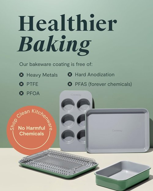 Caraway Stainless Steel Cooling Rack - 9" x 13" - Perfect for Cooling Baked Goods & Icing - Gold Finish