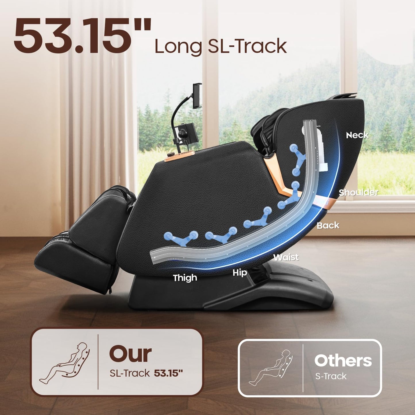 CASINTA 4D Massage Chairs Full Body - 53.5 Extend Sl Track Shiatsu Massage Chair - Zero Gravity Massage Chair,Core Heating & 22 Airbag, Smart Foot Rollers,Ai Voice, Yoga Mode