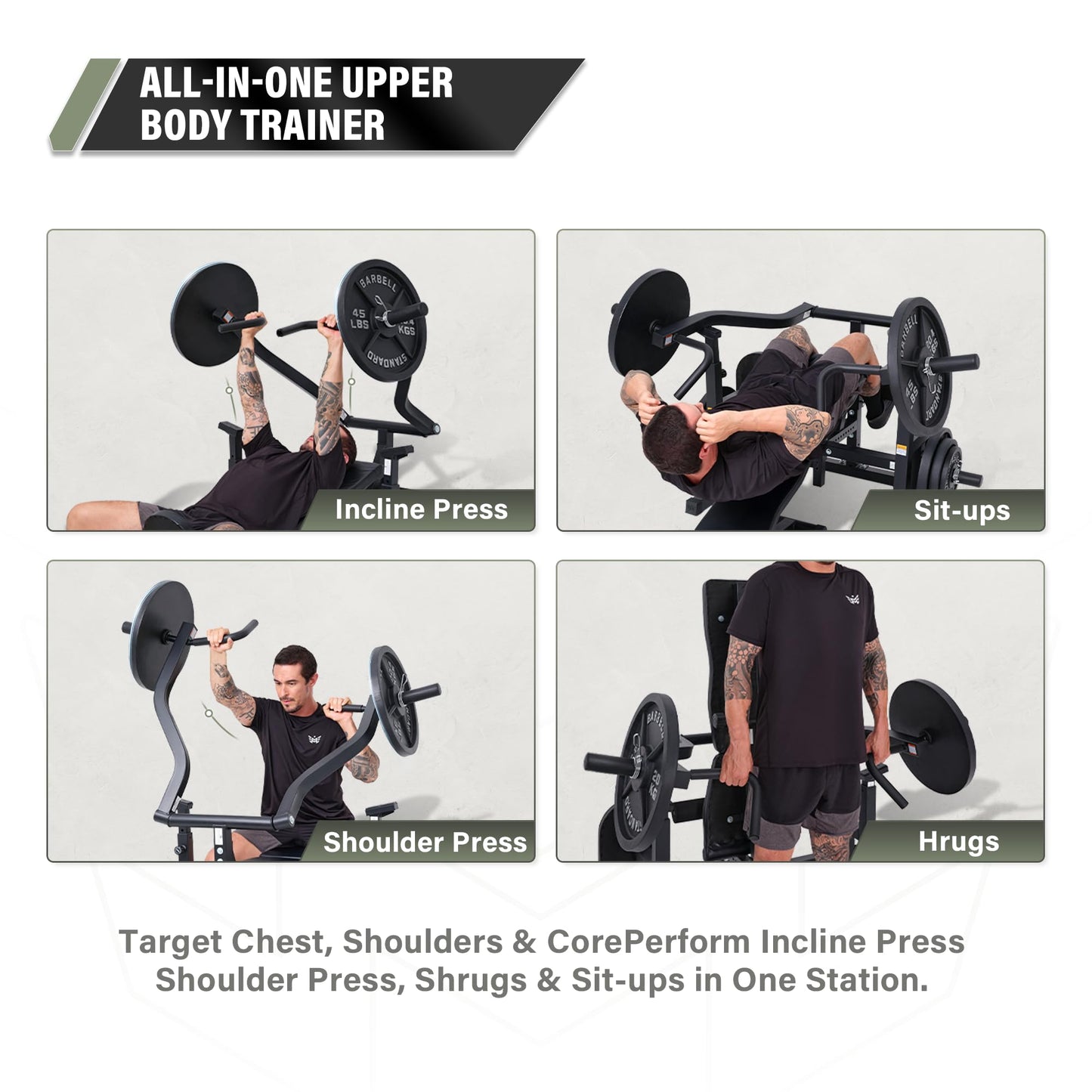 Major Fitness P1 Bench Press Machine with Independent Arms – Adjustable Flat & Incline Bench Press for Chest & AB Workouts – Perfect Home Gym Equipment (P1 Bench Press Rack)